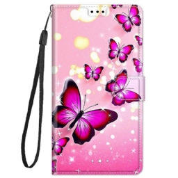 Kotelot Xiaomi Redmi Note 11 Pro Plus 5G Suojaketju Kuori Strap Butterflies Fani