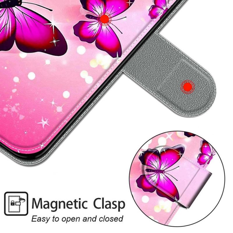 Kotelot Xiaomi Redmi Note 11 Pro Plus 5G Suojaketju Kuori Strap Butterflies Fani