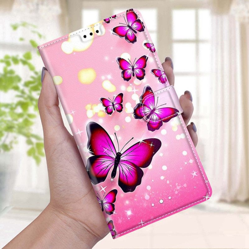 Kotelot Xiaomi Redmi Note 11 Pro Plus 5G Suojaketju Kuori Strap Butterflies Fani