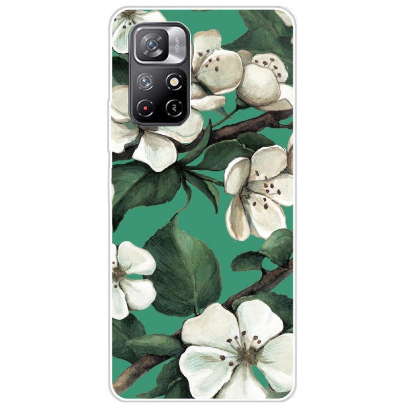 Kuori Xiaomi Redmi Note 11 Pro Plus 5G Silicone White Flowers