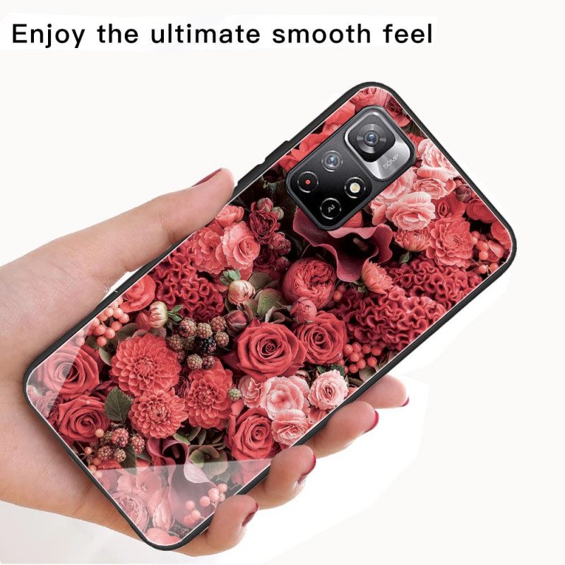 Kuori Xiaomi Redmi Note 11 Pro Plus 5G Tempered Glass Rose Flowers