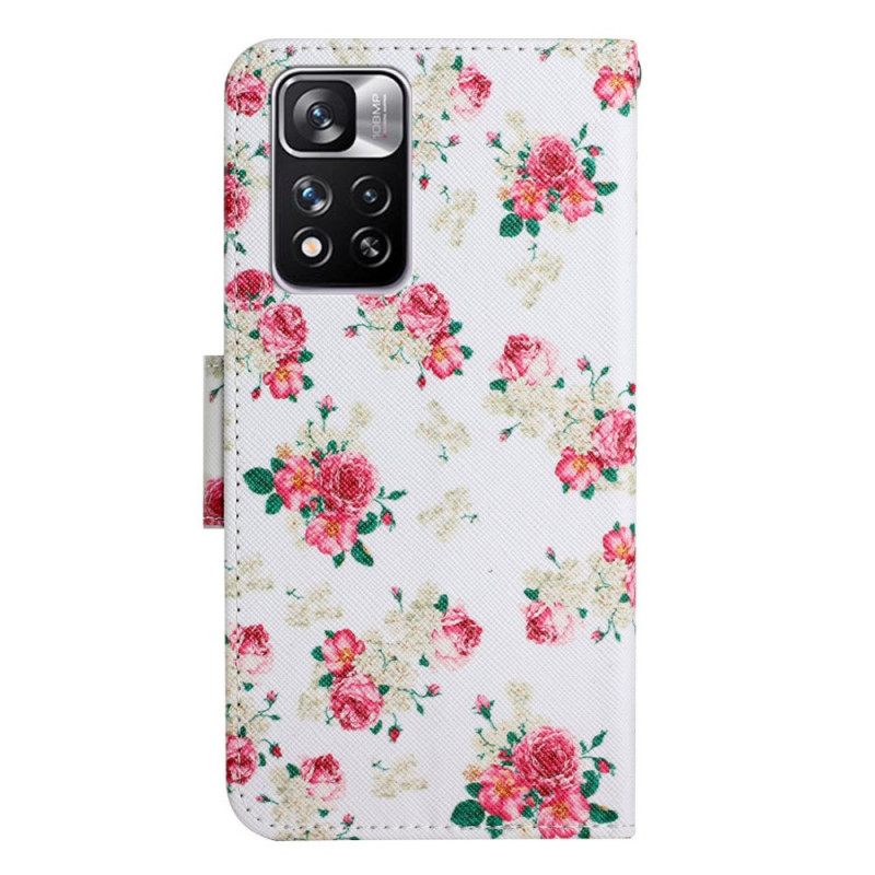 Nahkakotelo Xiaomi Redmi Note 11 Pro Plus 5G Liberty Royal Flowers