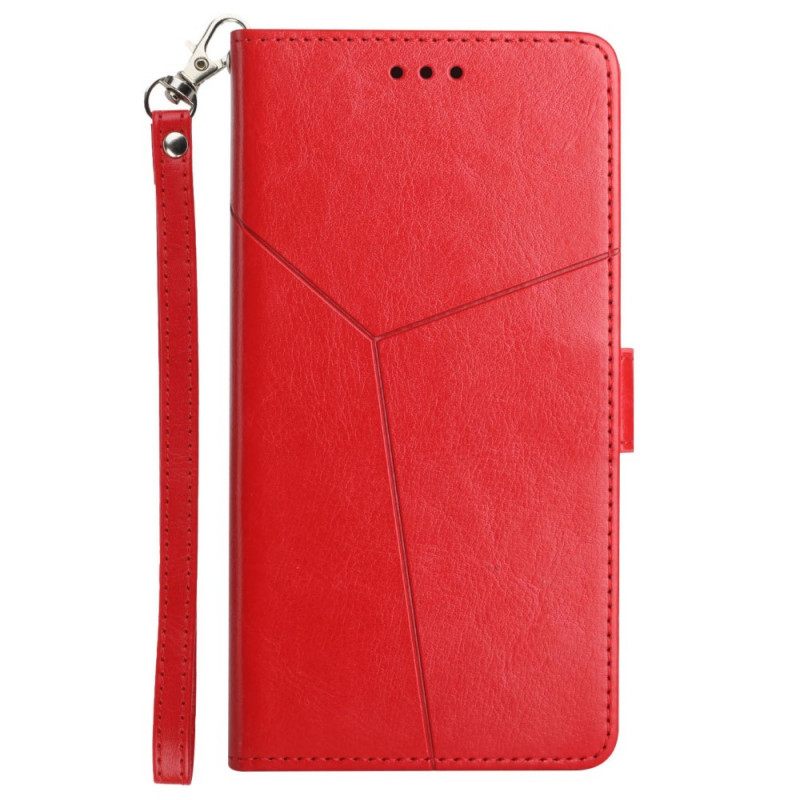 Nahkakotelo Xiaomi Redmi Note 11 Pro Plus 5G Suojaketju Kuori Geometric Leather Strappy Style