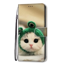 Nahkakotelo Xiaomi Redmi Note 11 Pro Plus 5G Suojaketju Kuori Kitten Fun With Strap