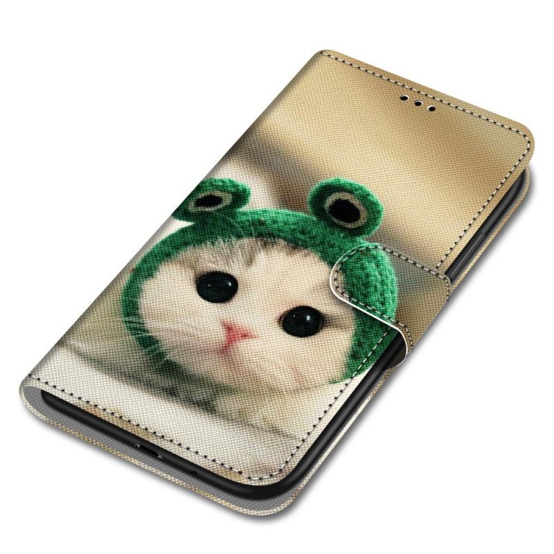 Nahkakotelo Xiaomi Redmi Note 11 Pro Plus 5G Suojaketju Kuori Kitten Fun With Strap