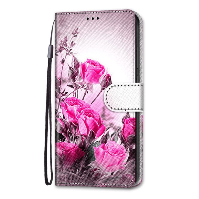 Nahkakotelo Xiaomi Redmi Note 11 Pro Plus 5G Suojaketju Kuori Strap Flowers