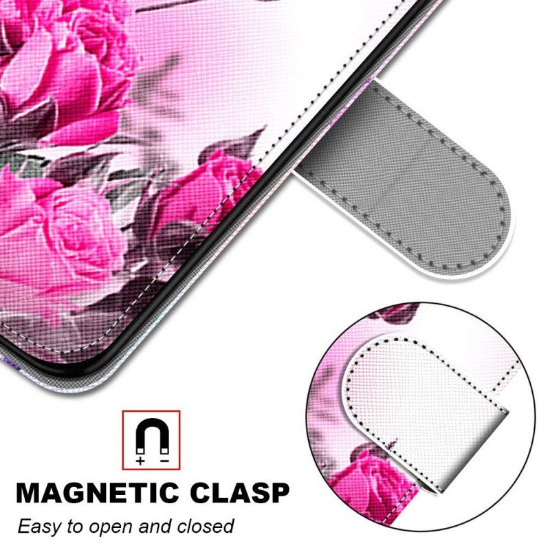 Nahkakotelo Xiaomi Redmi Note 11 Pro Plus 5G Suojaketju Kuori Strap Flowers