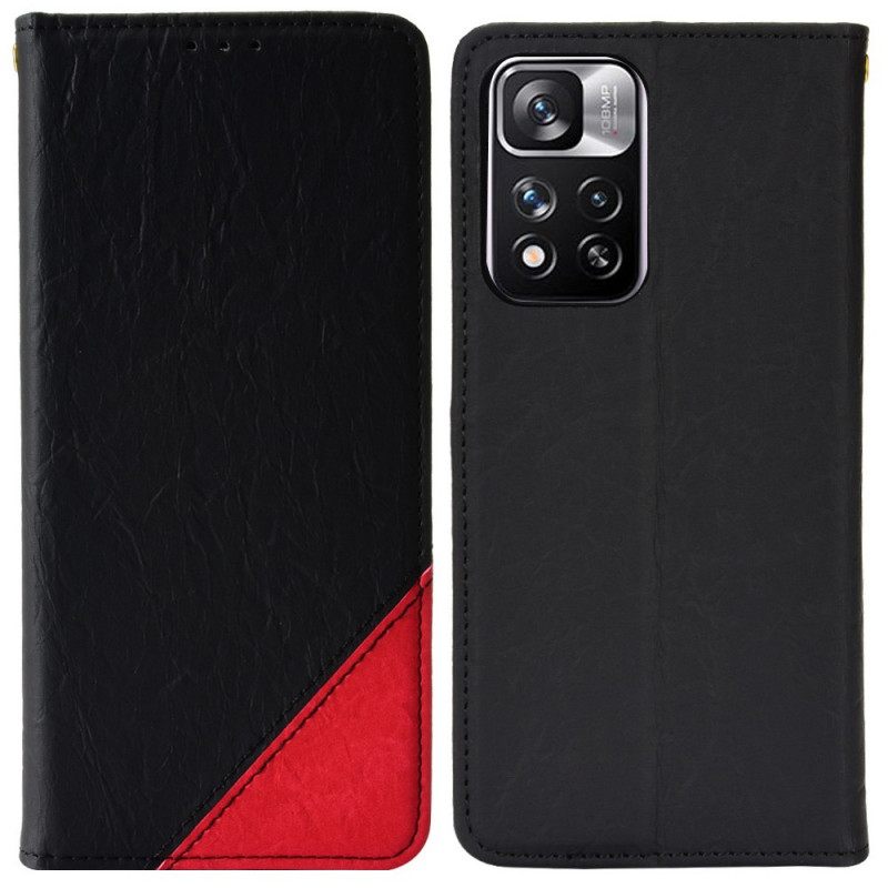 Puhelinkuoret Xiaomi Redmi Note 11 Pro Plus 5G Kotelot Flip Faux Leather Bicolor Oblique