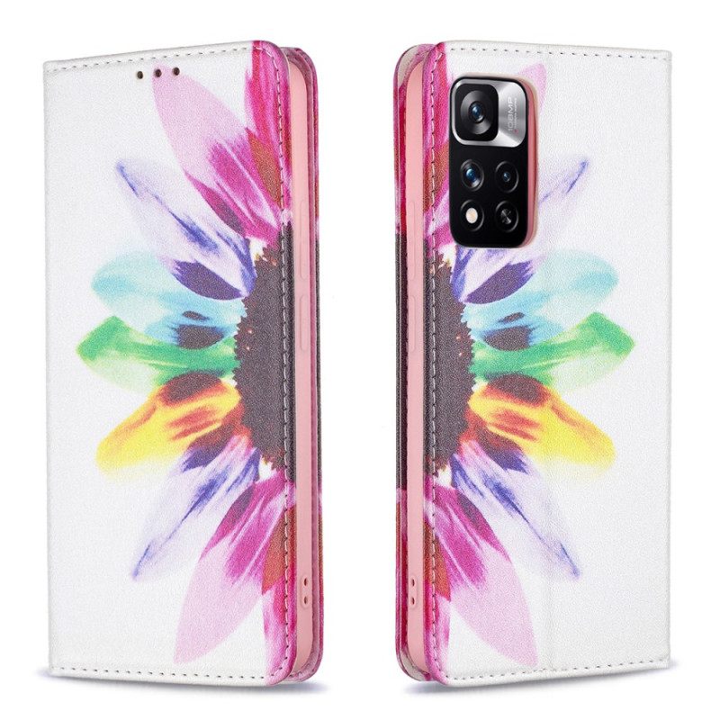 Puhelinkuoret Xiaomi Redmi Note 11 Pro Plus 5G Kotelot Flip Flower Watercolour