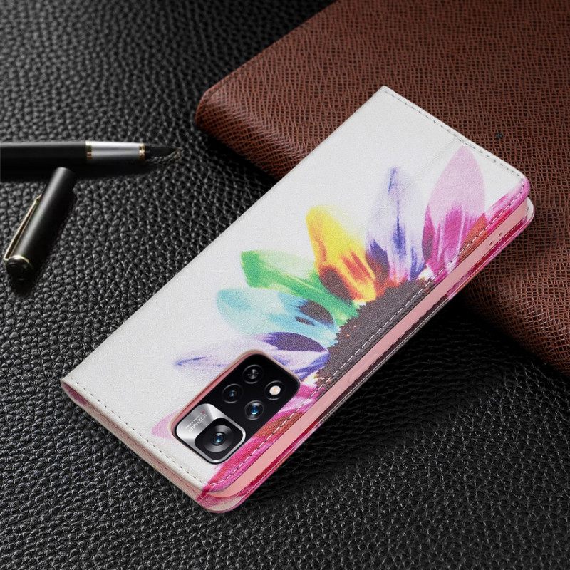 Puhelinkuoret Xiaomi Redmi Note 11 Pro Plus 5G Kotelot Flip Flower Watercolour