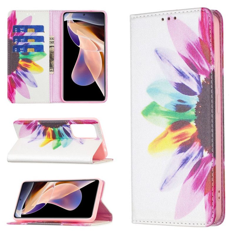 Puhelinkuoret Xiaomi Redmi Note 11 Pro Plus 5G Kotelot Flip Flower Watercolour