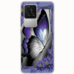 Case Poco F4 Purple Butterfly