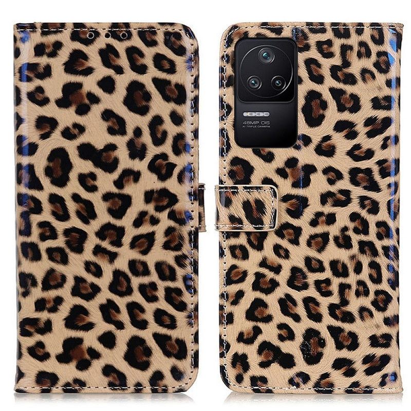 Flip Case Poco F4 Leopard Skin Style