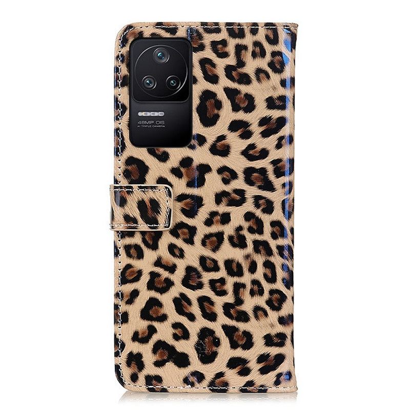 Flip Case Poco F4 Leopard Skin Style