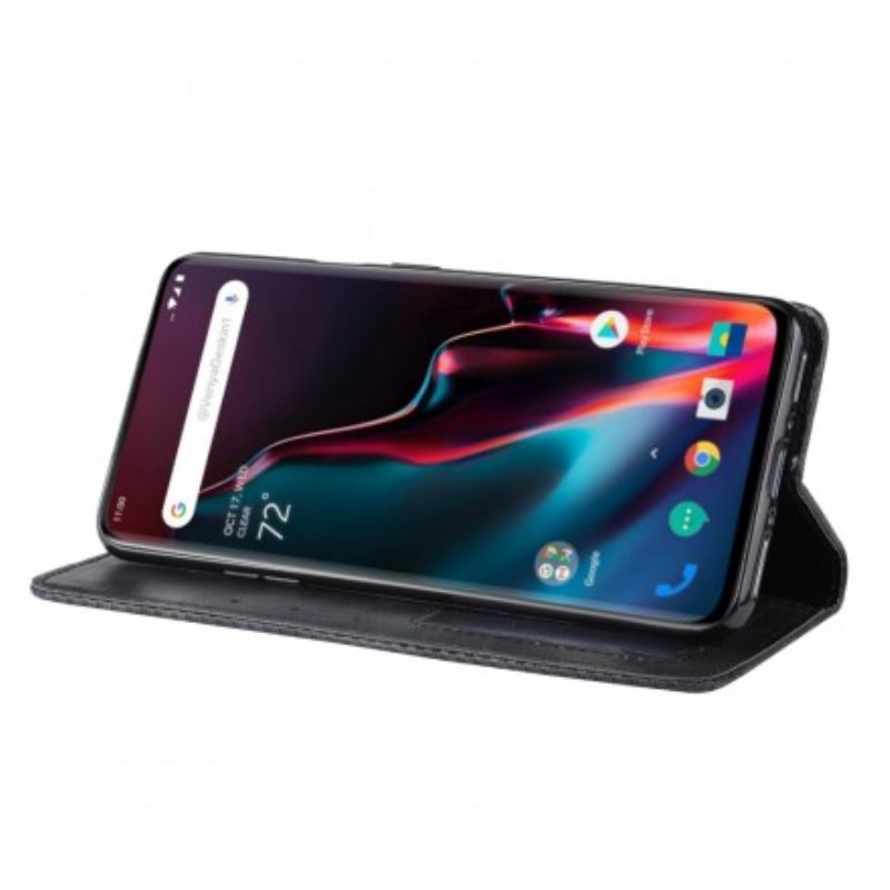 Puhelinkuoret OnePlus 7 Pro Kotelot Flip Tyylitelty Vintage-nahkaefekti