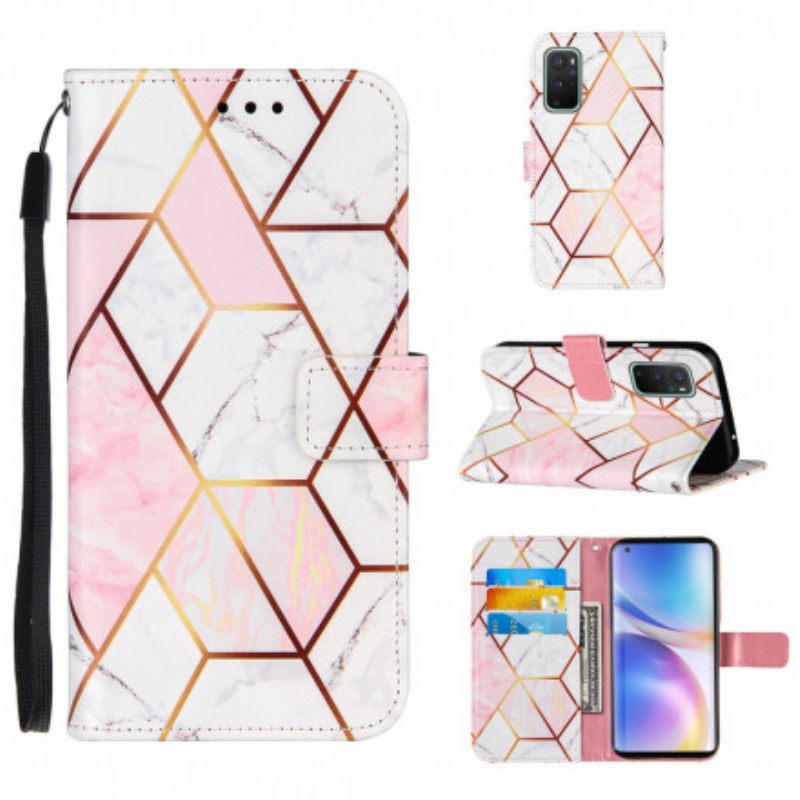 Kotelot OnePlus 9 Pro Suojaketju Kuori Striped Geometric Marble