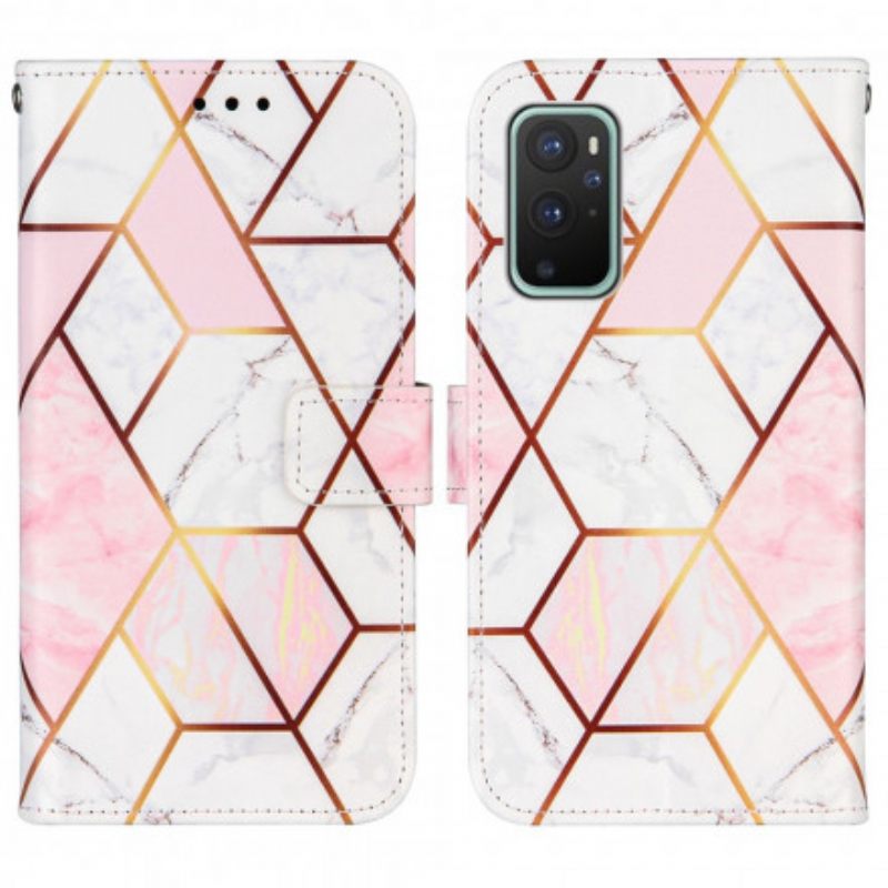 Kotelot OnePlus 9 Pro Suojaketju Kuori Striped Geometric Marble