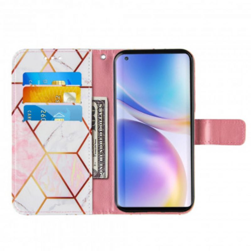 Kotelot OnePlus 9 Pro Suojaketju Kuori Striped Geometric Marble