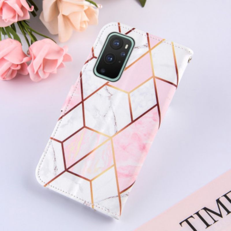 Kotelot OnePlus 9 Pro Suojaketju Kuori Striped Geometric Marble