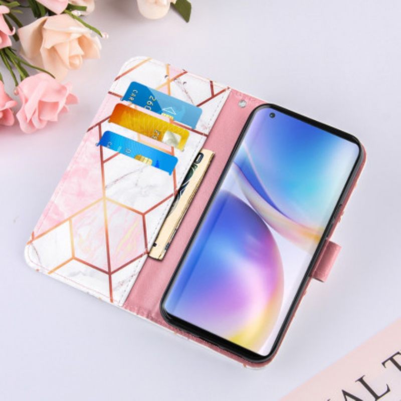 Kotelot OnePlus 9 Pro Suojaketju Kuori Striped Geometric Marble