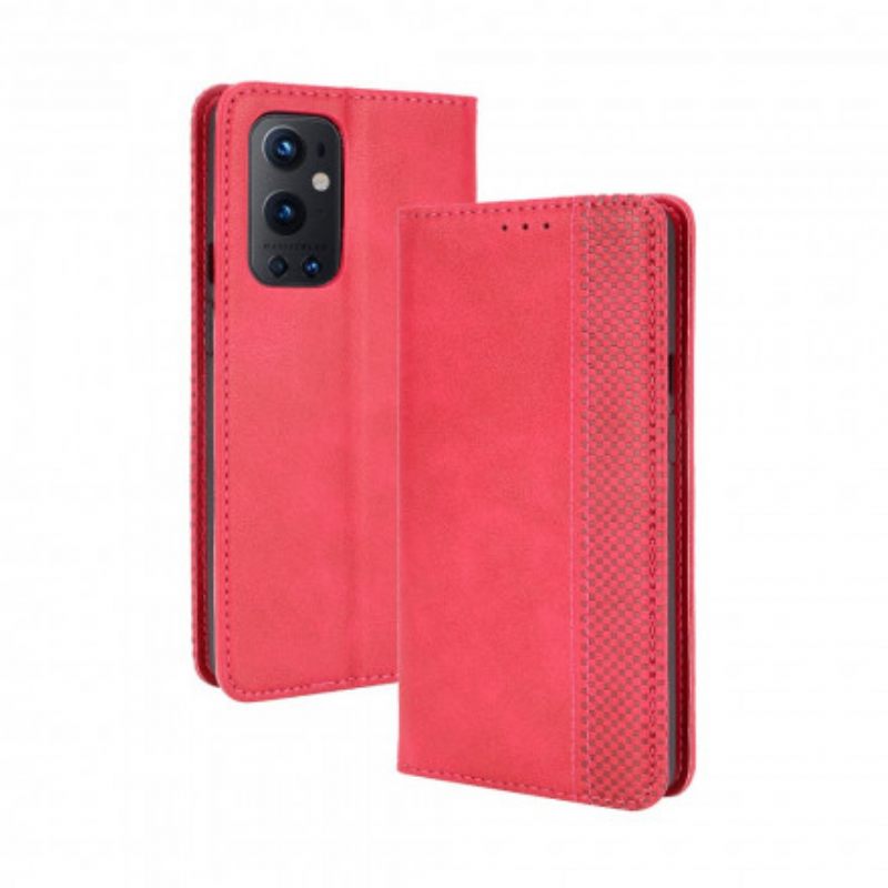 Puhelinkuoret OnePlus 9 Pro Kotelot Flip Tyylitelty Vintage-nahkaefekti