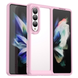 Case Samsung Galaxy Z Fold 4 Läpinäkyvät Värilliset Reunat