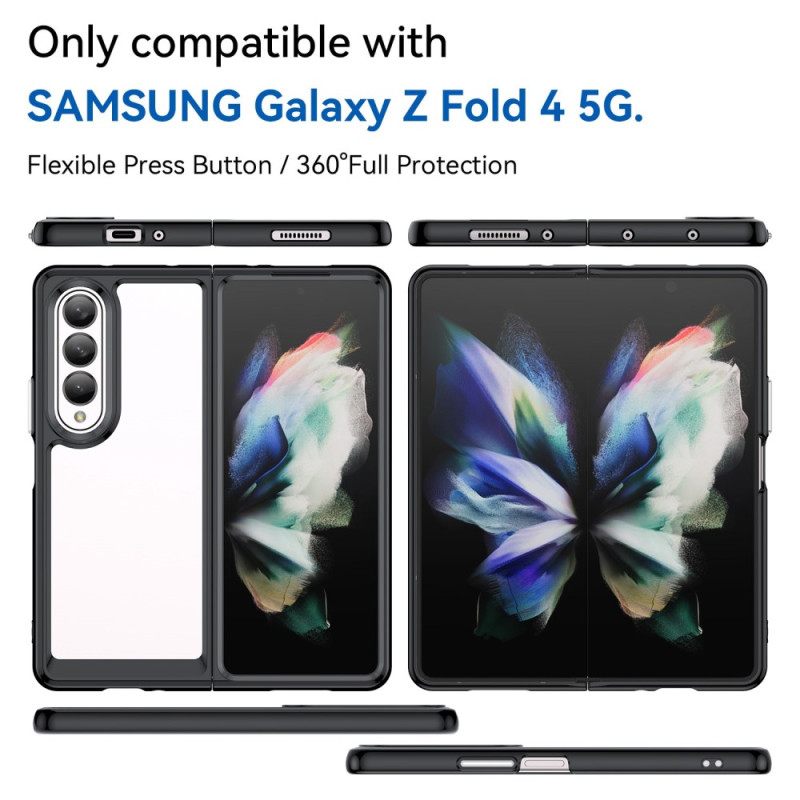 Case Samsung Galaxy Z Fold 4 Läpinäkyvät Värilliset Reunat