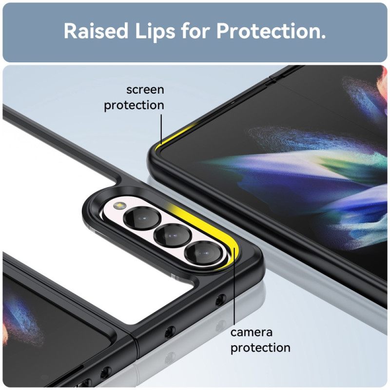 Case Samsung Galaxy Z Fold 4 Läpinäkyvät Värilliset Reunat