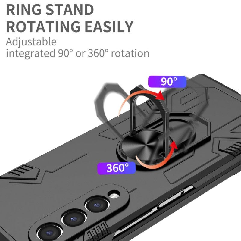 Kuori Samsung Galaxy Z Fold 4 Bi-materiaali Ja Pyörivä Rengas