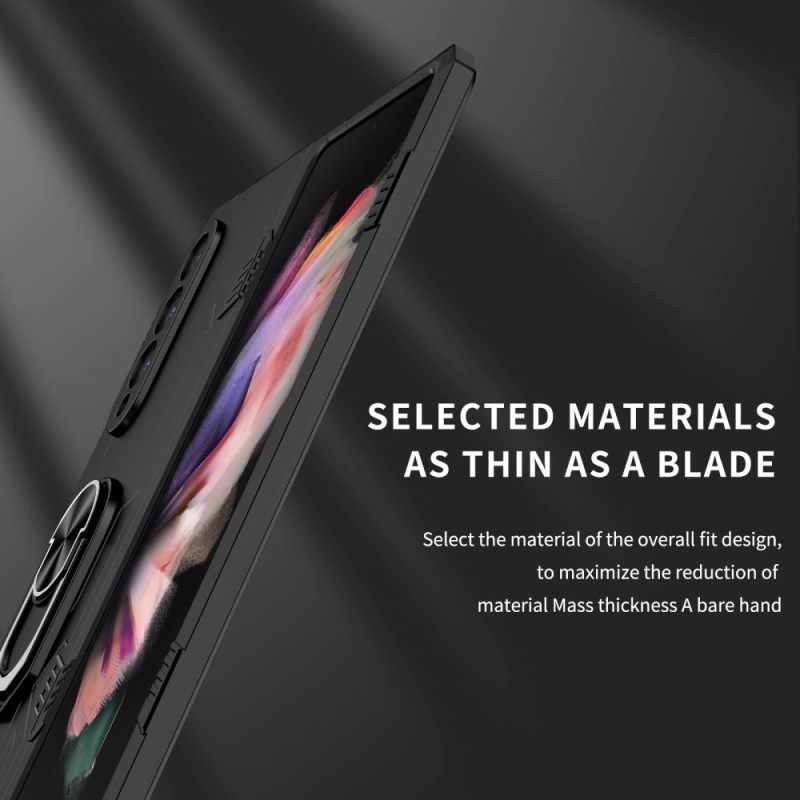 Kuori Samsung Galaxy Z Fold 4 Bi-materiaali Ja Pyörivä Rengas