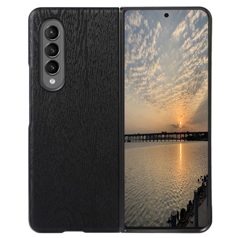 Kuori Samsung Galaxy Z Fold 4 Faux Leather Wood Texture