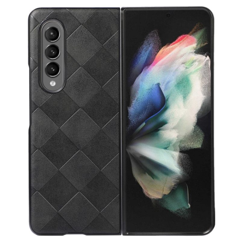 Kuori Samsung Galaxy Z Fold 4 Keinonahkainen Ruudullinen Kuvio