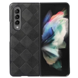 Kuori Samsung Galaxy Z Fold 4 Keinonahkainen Ruudullinen Kuvio