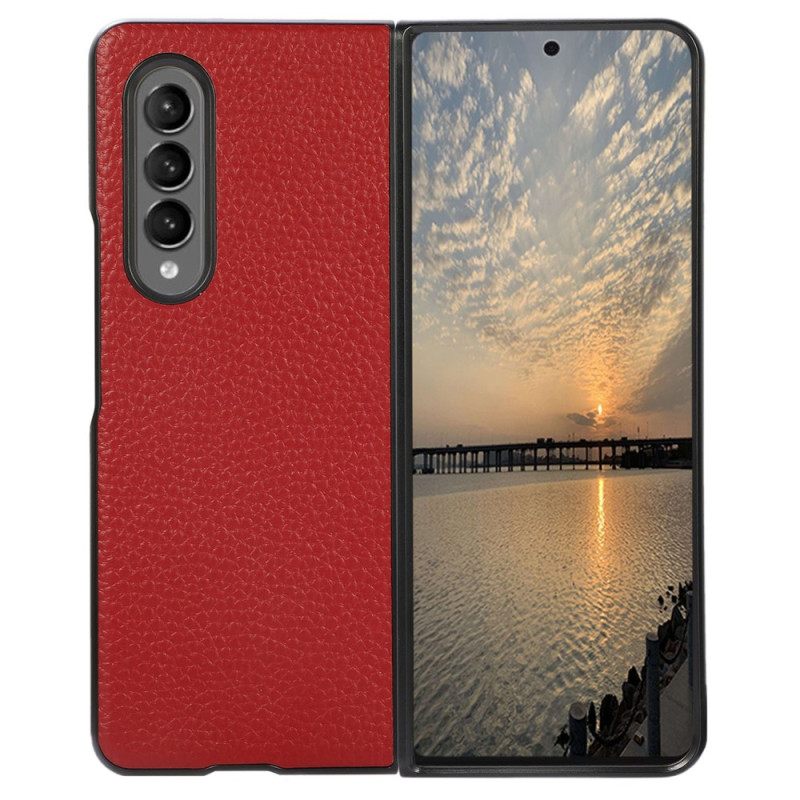 Kuori Samsung Galaxy Z Fold 4 Litchi Keinonahka Vintage Efekti