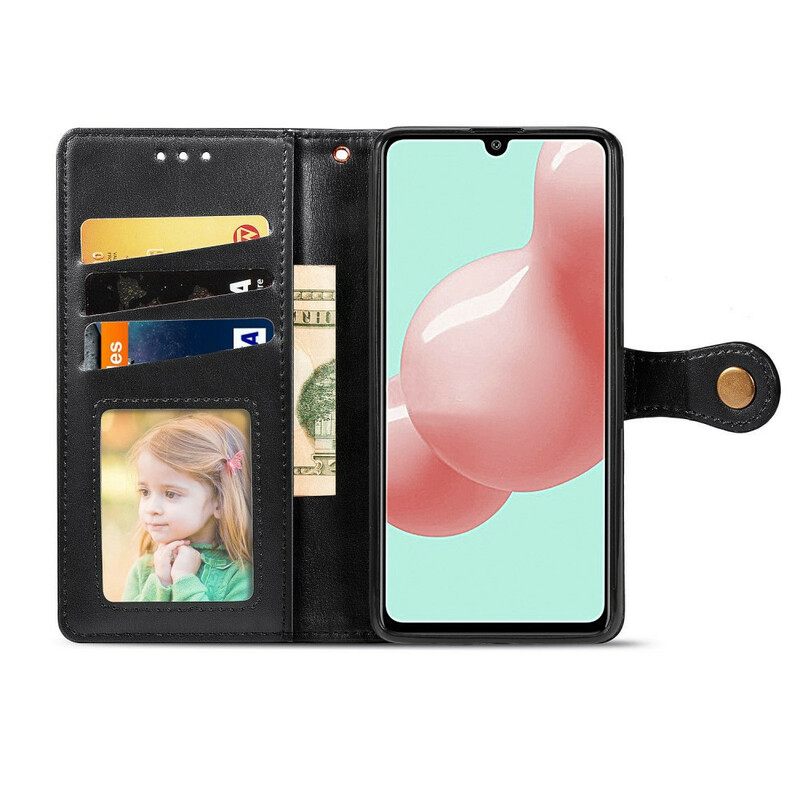 Flip Case Samsung Galaxy A41 Keinonahka Ja Vintage-lukko