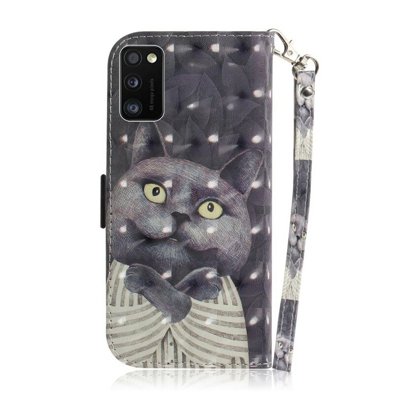 Kotelot Samsung Galaxy A41 Suojaketju Kuori Grey Thong Cat