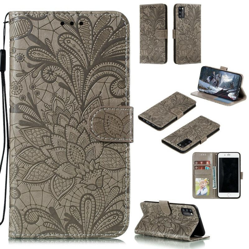 Kotelot Samsung Galaxy A41 Suojaketju Kuori Tribal Strap Flowers