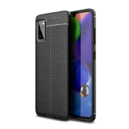 Kuori Samsung Galaxy A41 Double Line Litchi Leather Effect