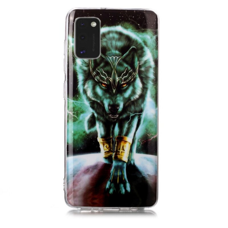 Kuori Samsung Galaxy A41 Fluorescent Wolf Sarja