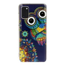 Kuori Samsung Galaxy A41 Owl Fluoresoiva Mandala