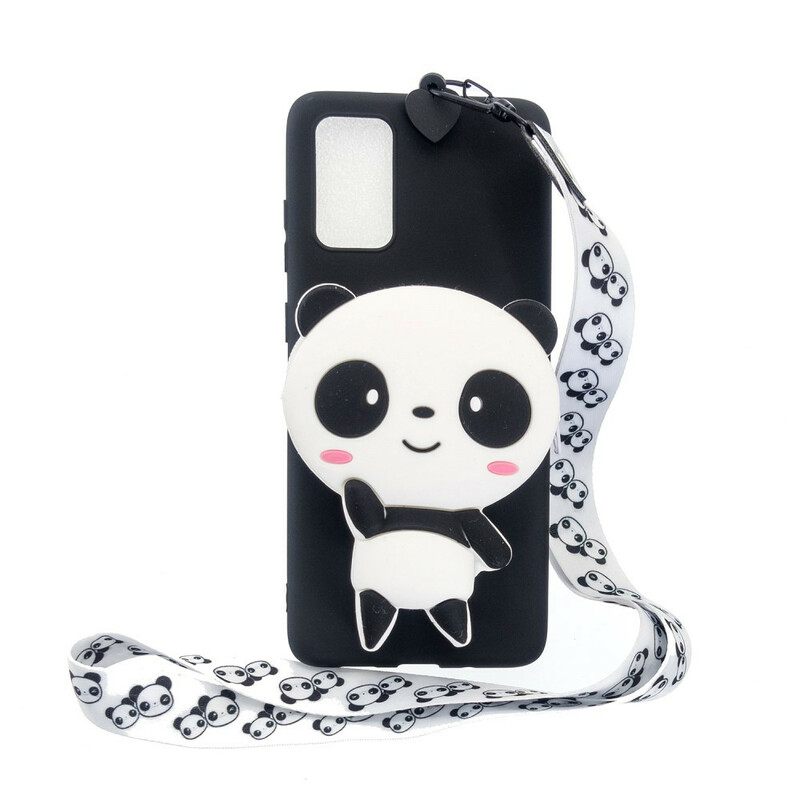 Kuori Samsung Galaxy A41 Panda 3d Karabiininauhalla