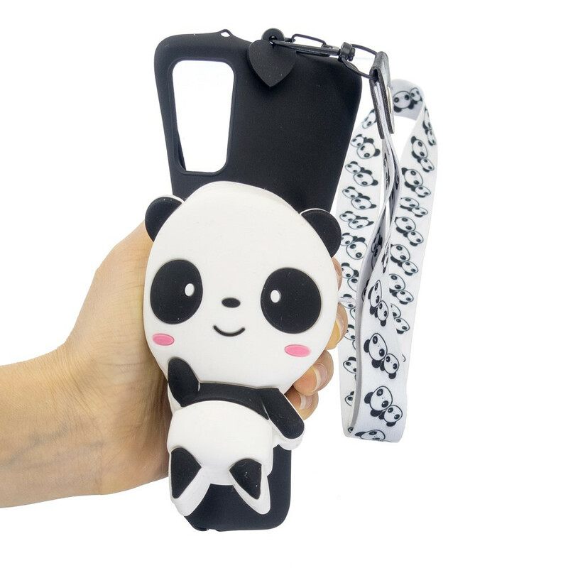 Kuori Samsung Galaxy A41 Panda 3d Karabiininauhalla