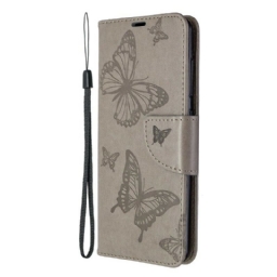 Nahkakotelo Samsung Galaxy A41 Butterflies In Flight With Lanyard