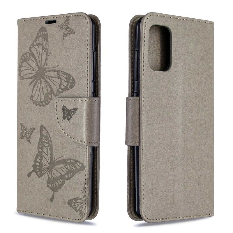 Nahkakotelo Samsung Galaxy A41 Butterflies In Flight With Lanyard