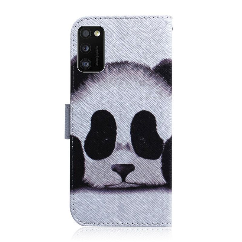 Nahkakotelo Samsung Galaxy A41 Panda Kasvot