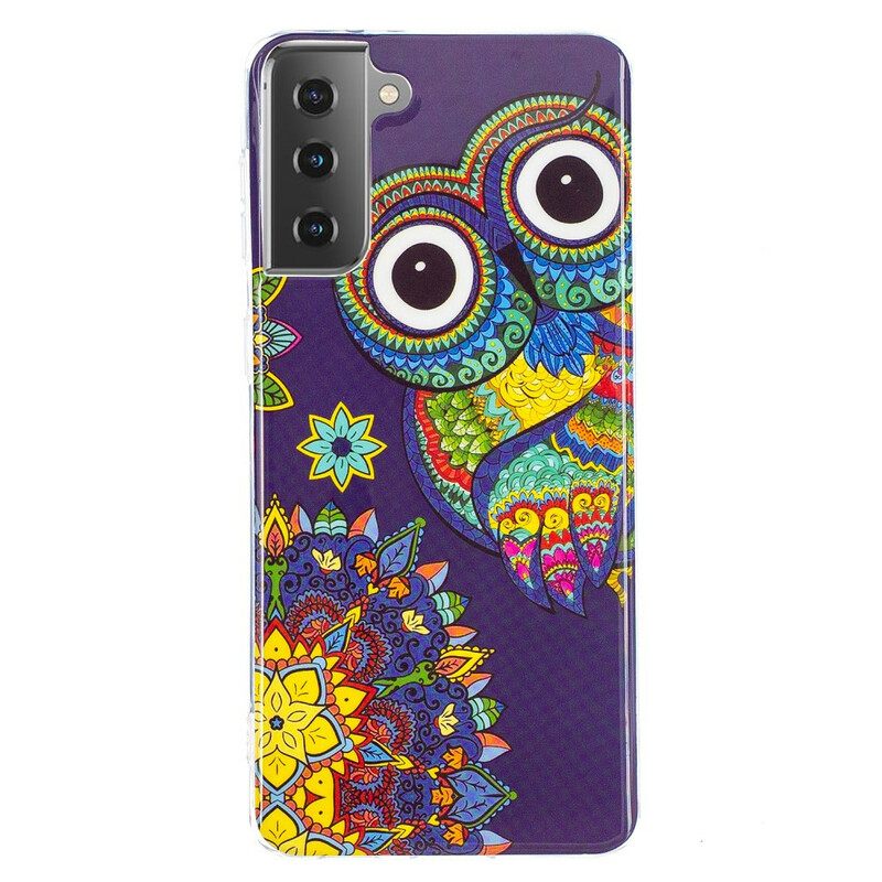 Case Samsung Galaxy S21 5G Owl Fluoresoiva Mandala