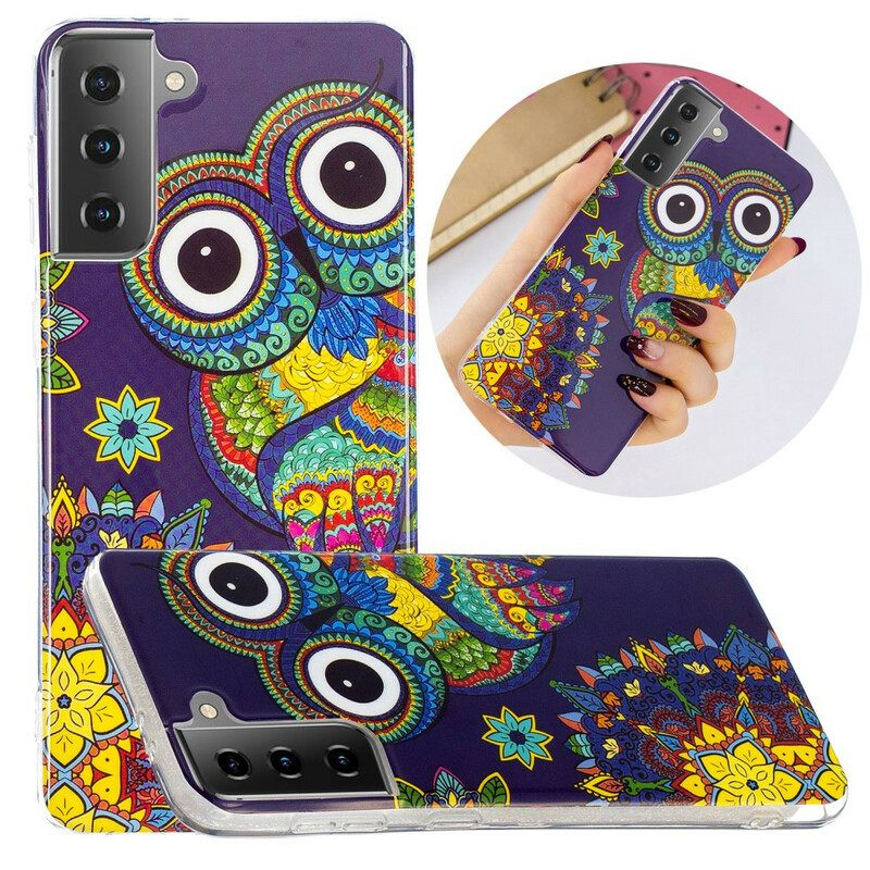 Case Samsung Galaxy S21 5G Owl Fluoresoiva Mandala