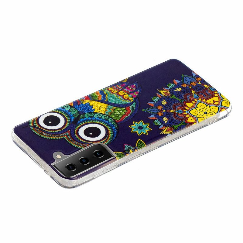 Case Samsung Galaxy S21 5G Owl Fluoresoiva Mandala