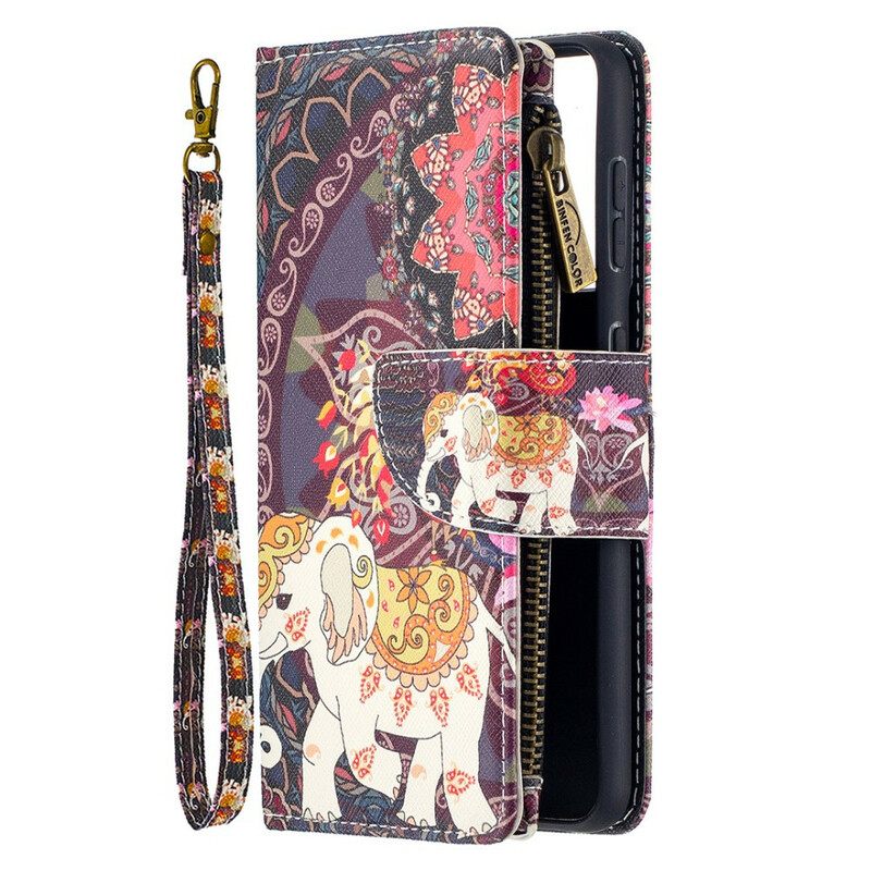 Flip Case Samsung Galaxy S21 5G Elephant Vetoketjutasku