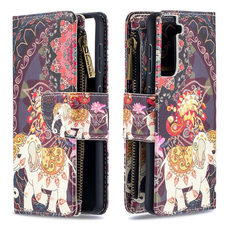 Flip Case Samsung Galaxy S21 5G Elephant Vetoketjutasku